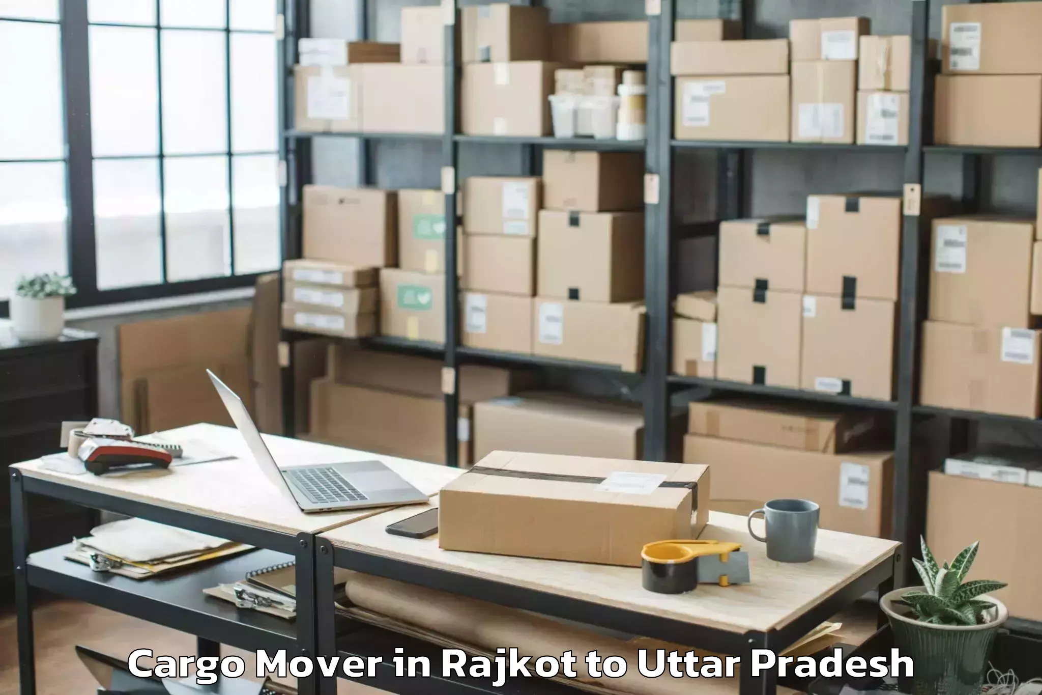 Trusted Rajkot to Kanpur Airport Knu Cargo Mover